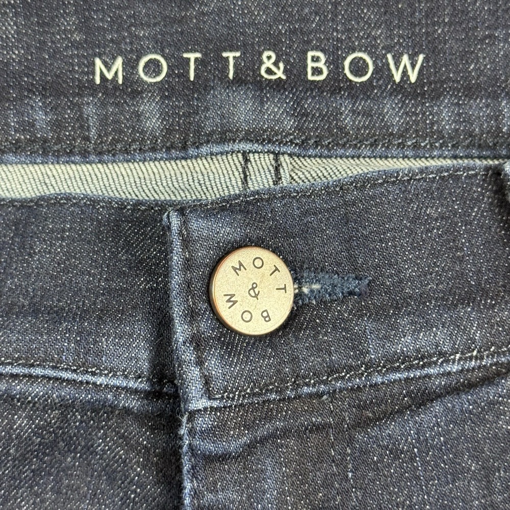 Mott and Bow Jeans Mens 33x32 Blue Slim Straight 5-Pocket Dark Denim - Picture 4 of 9